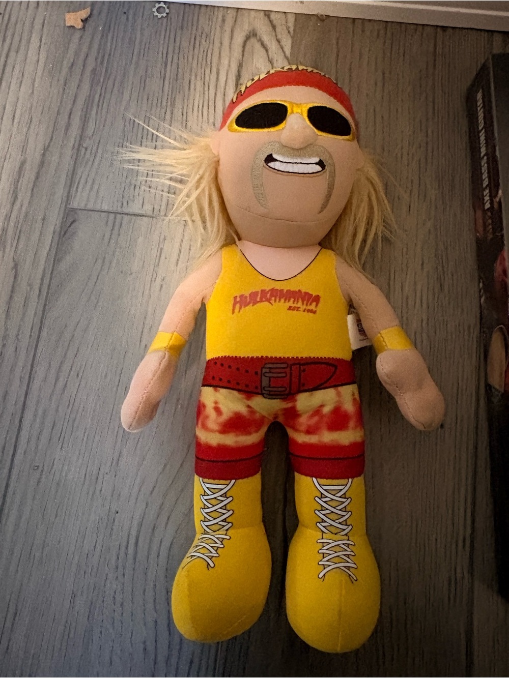 WWE Yellow & Red Wrestler Plush with Sunglasses